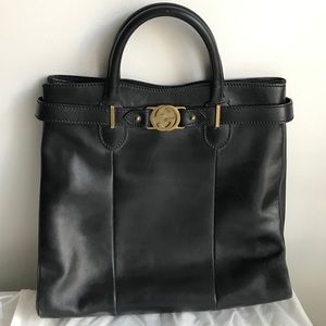 Gucci Black Leather GG Tote